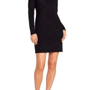BB DAKOTA X STEVE MADDEN ALEXANDRIA FAUX SUEDE LONG SLEEVE MINIDRESS IN BLACK